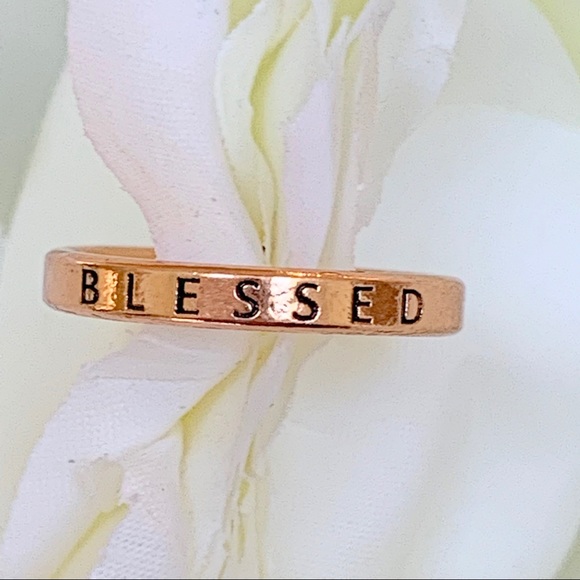 Jewelry - Last One Blessed Engraved Metal Ring.